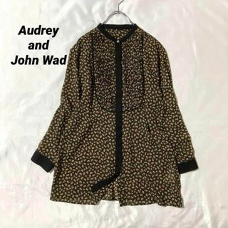 audrey and john wad - オードリーアンドジョンワッド★楊柳シフォン配色切り替ピンタックシアーブラウス