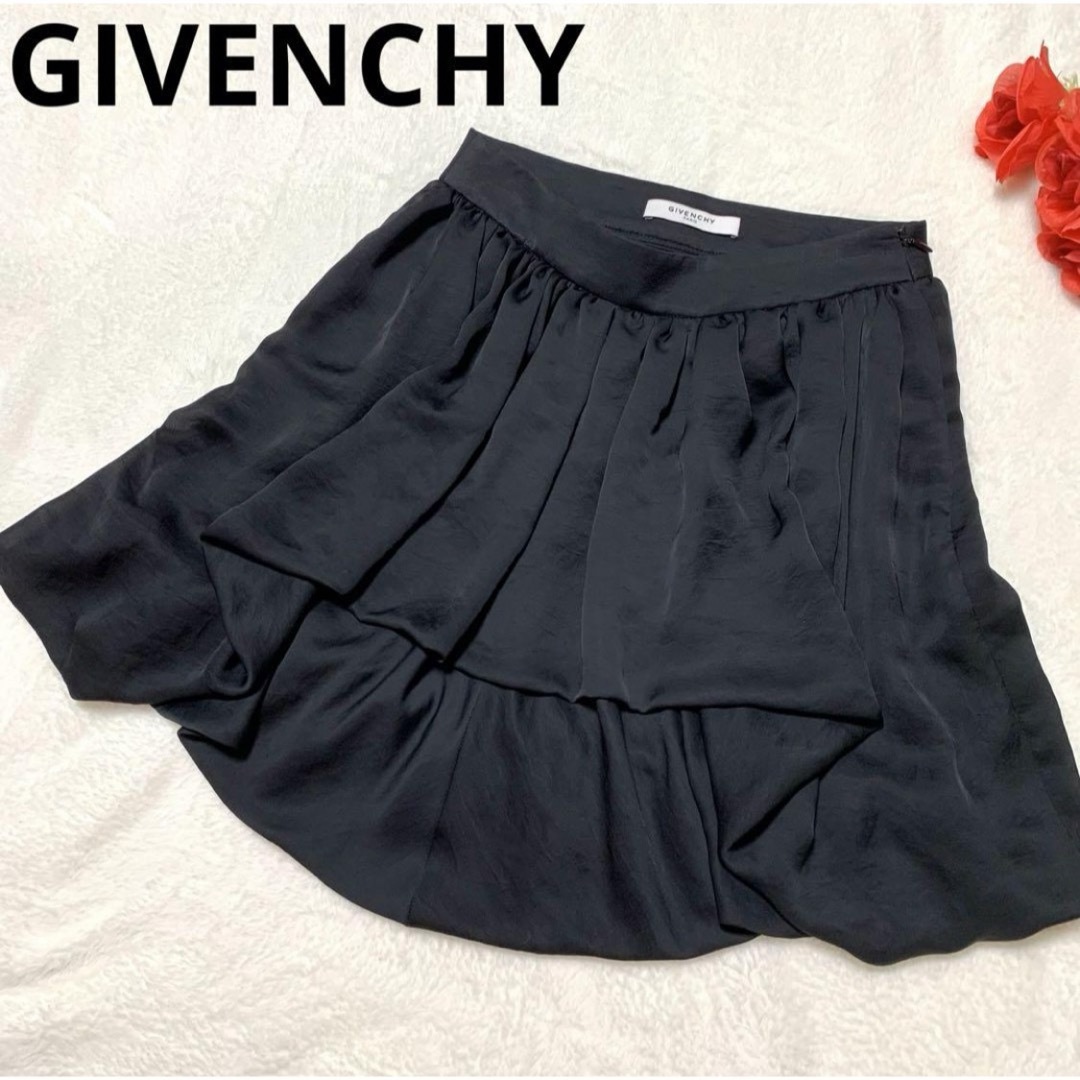 GIVENCHY(ジバンシィ)の【美品】GIVENCHY プリーツ バルーンスカート 着画有 ブラック 34 レディースのスカート(ミニスカート)の商品写真