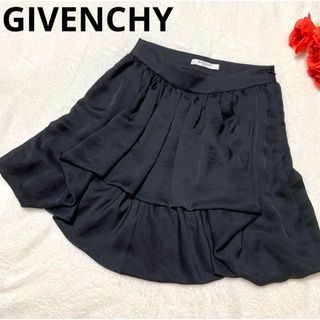 ジバンシィ(GIVENCHY)の【美品】GIVENCHY プリーツ バルーンスカート 着画有 ブラック 34(ミニスカート)