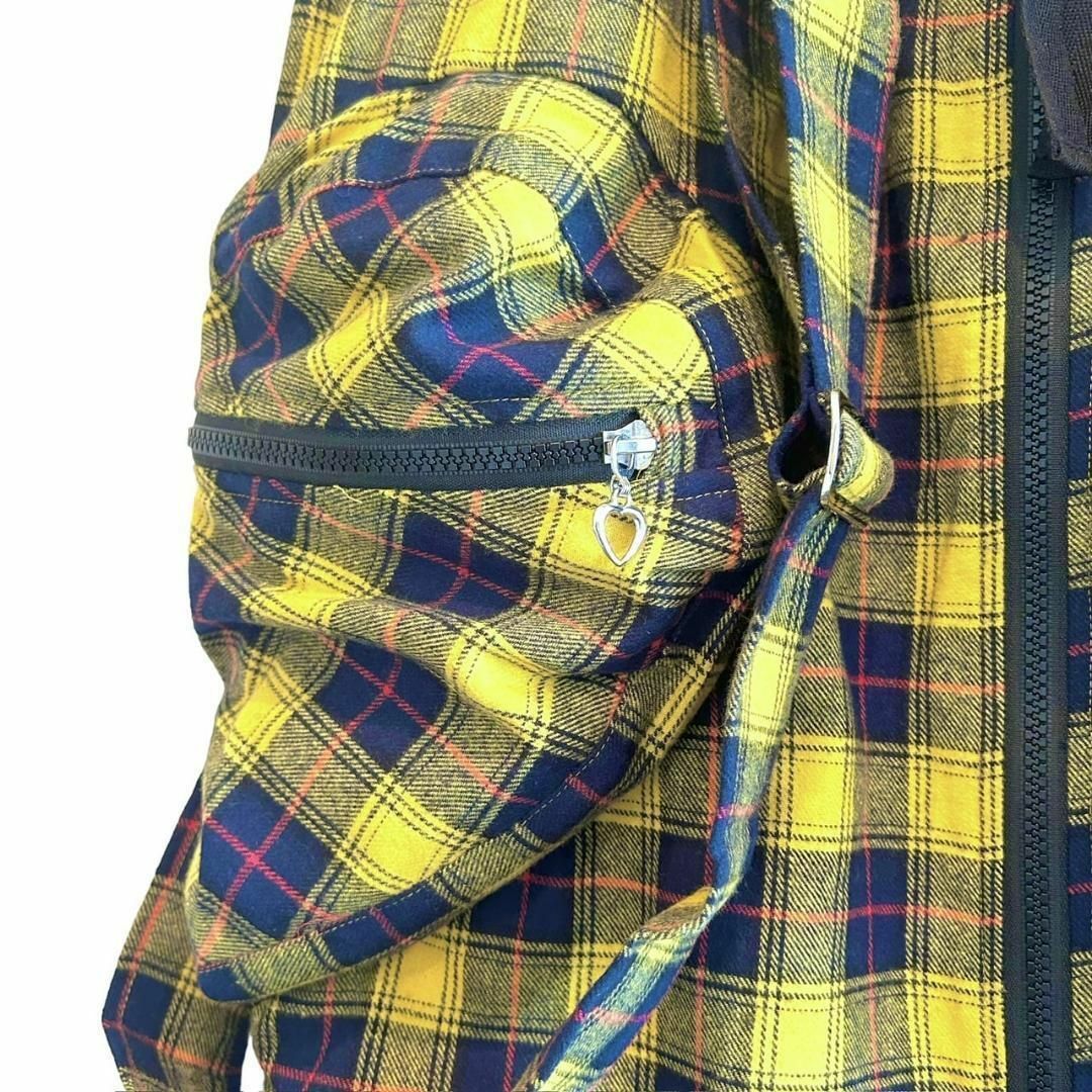 新作 新品 HEIHEI チェック ハートポケットカーゴスカート YELLOW レディースのスカート(ロングスカート)の商品写真