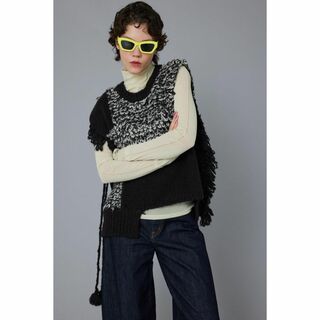 ヘリンドットサイ(HeRIN.CYE)の完売品 新品 HeRIN.CYE Scale knit vest BLK(ニット/セーター)