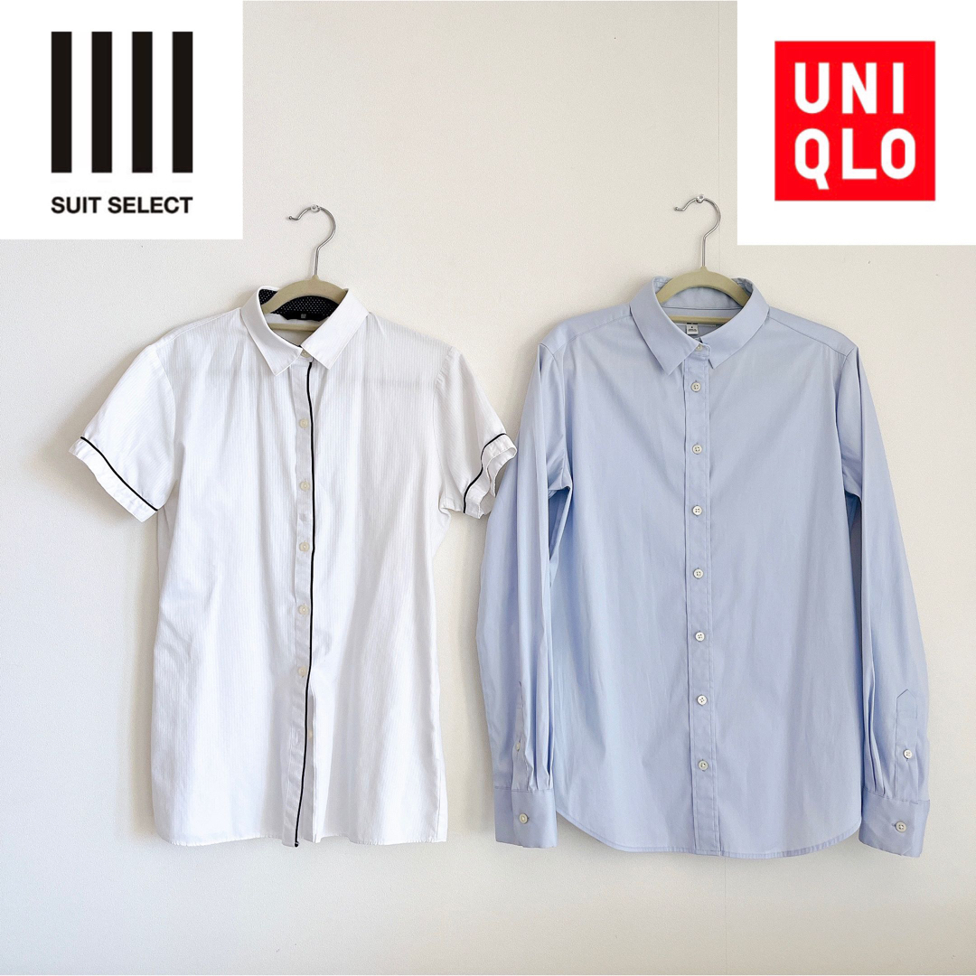 UNIQLO(ユニクロ)のスーツセレクト　ユニクロ　シャツ　半袖　長袖　セット レディースのトップス(シャツ/ブラウス(長袖/七分))の商品写真