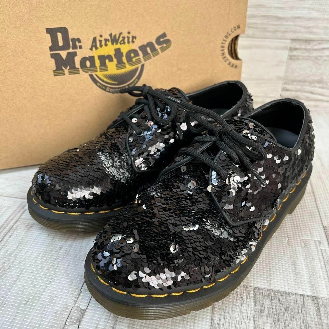 Dr.Martens(ドクターマーチン)の箱付き ドクターマーチン SEQN シークイン 3ホール スパンコール 23cm レディースの靴/シューズ(ローファー/革靴)の商品写真