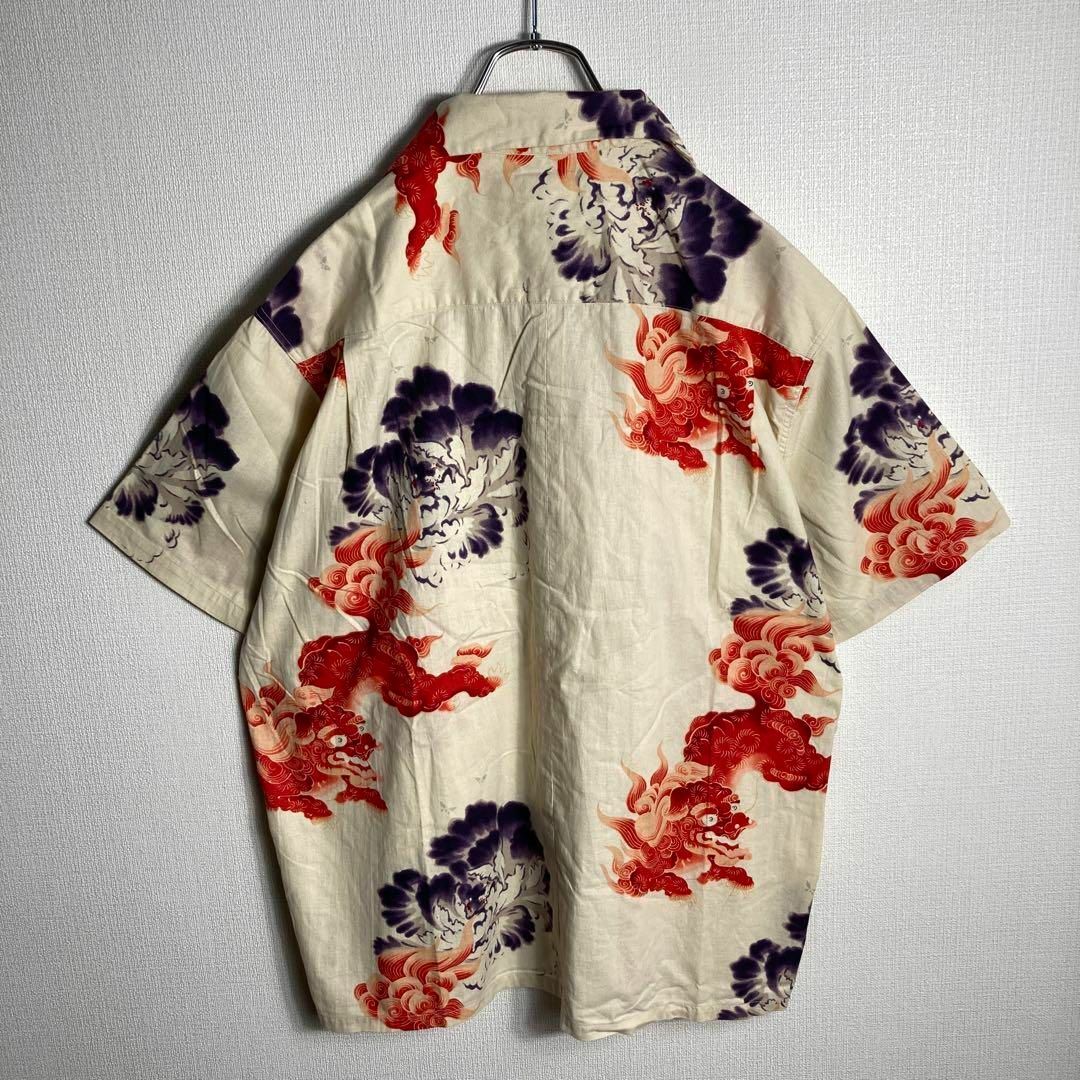 Sun Surf(サンサーフ)の【美品】サンサーフ　アロハシャツ　開襟　半袖　唐獅子　牡丹　XL　即完売モデル メンズのトップス(シャツ)の商品写真