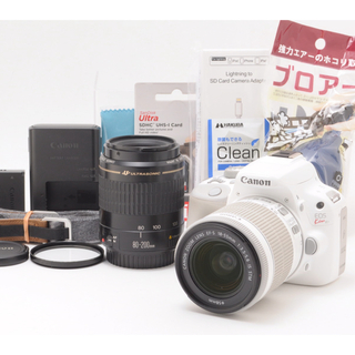 キヤノン(Canon)の可愛いホワイトカラー、ダブルレンズで大満足❤️Canon EOS Kiss X7(デジタル一眼)