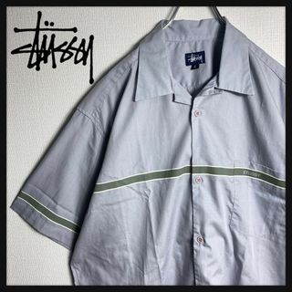 ステューシー(STUSSY)の【美品】ステューシー　開襟　半袖シャツ　ワンポイントロゴ　胸ポケット　L(シャツ)