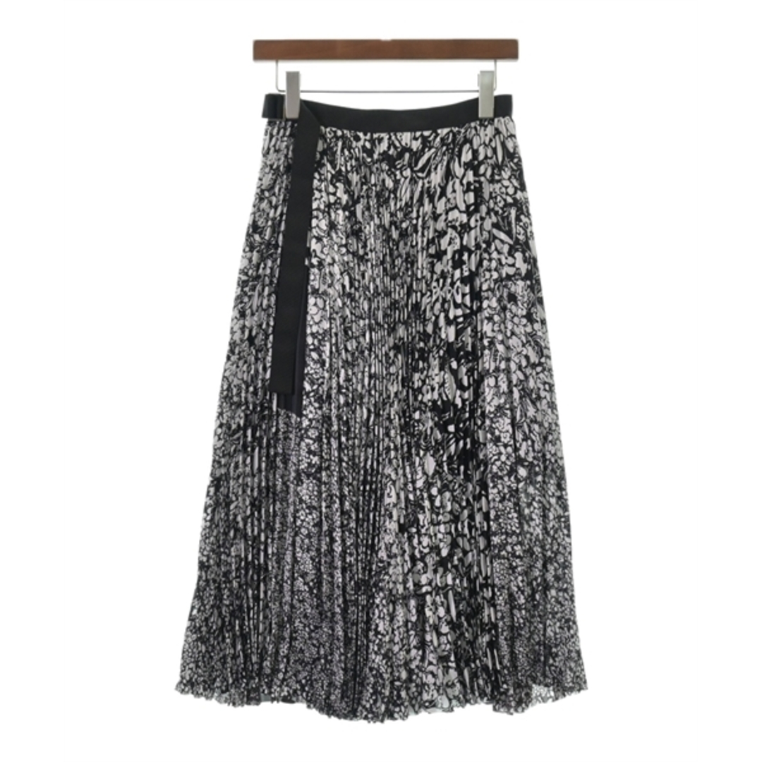 sacai サカイ ロング・マキシ丈スカート 0(XS位) 白x黒(花柄 sacai サカイ ロング・マキシ丈スカート 0(XS位) 白x黒(花柄