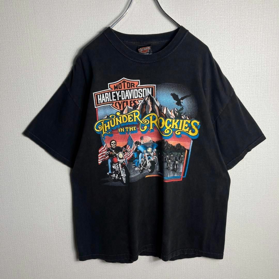 Harley Davidson(ハーレーダビッドソン)の【90s USA製】ハーレーダビッドソン　ビッグロゴ　Tシャツ　希少XLサイズ メンズのトップス(Tシャツ/カットソー(半袖/袖なし))の商品写真