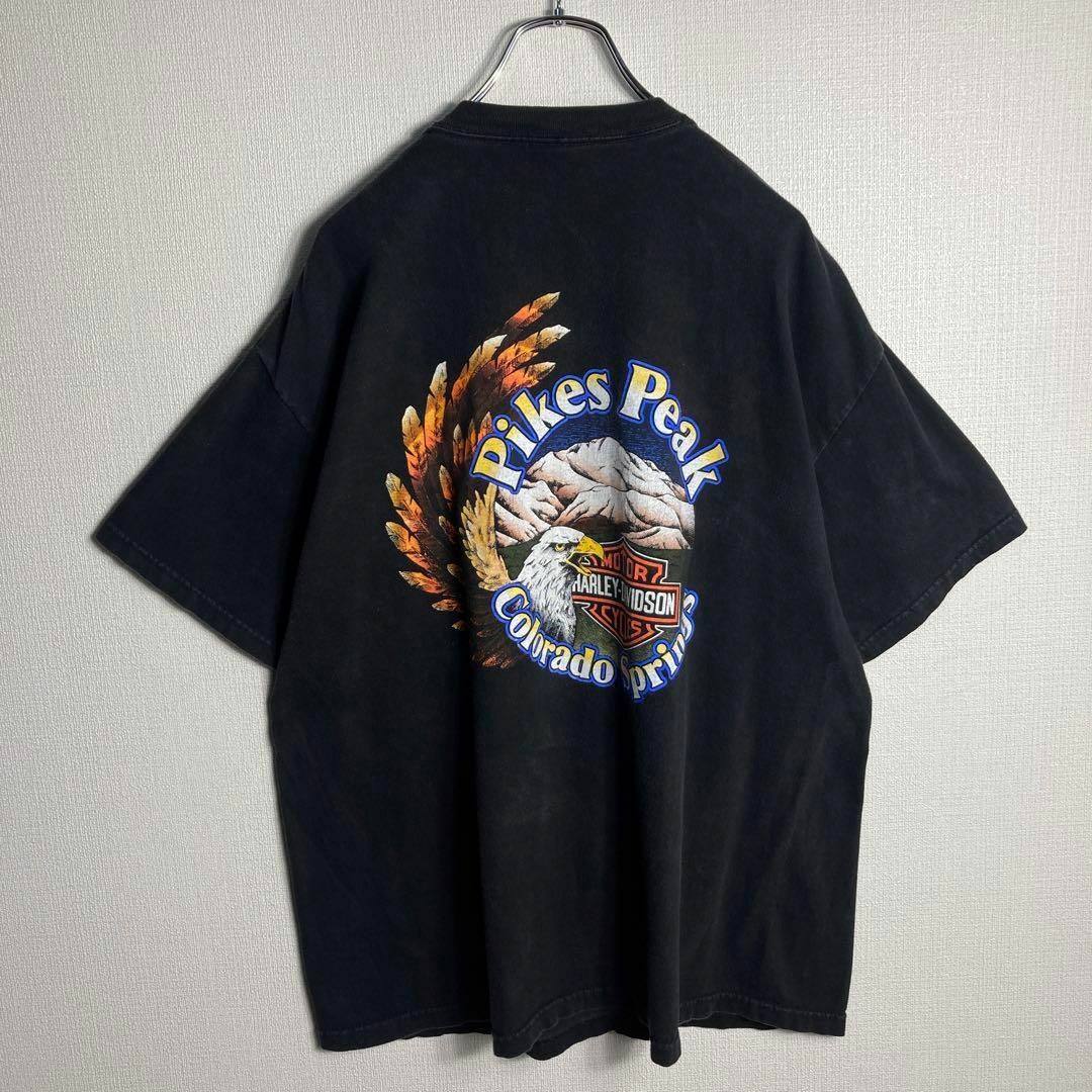 Harley Davidson(ハーレーダビッドソン)の【90s USA製】ハーレーダビッドソン　ビッグロゴ　Tシャツ　希少XLサイズ メンズのトップス(Tシャツ/カットソー(半袖/袖なし))の商品写真