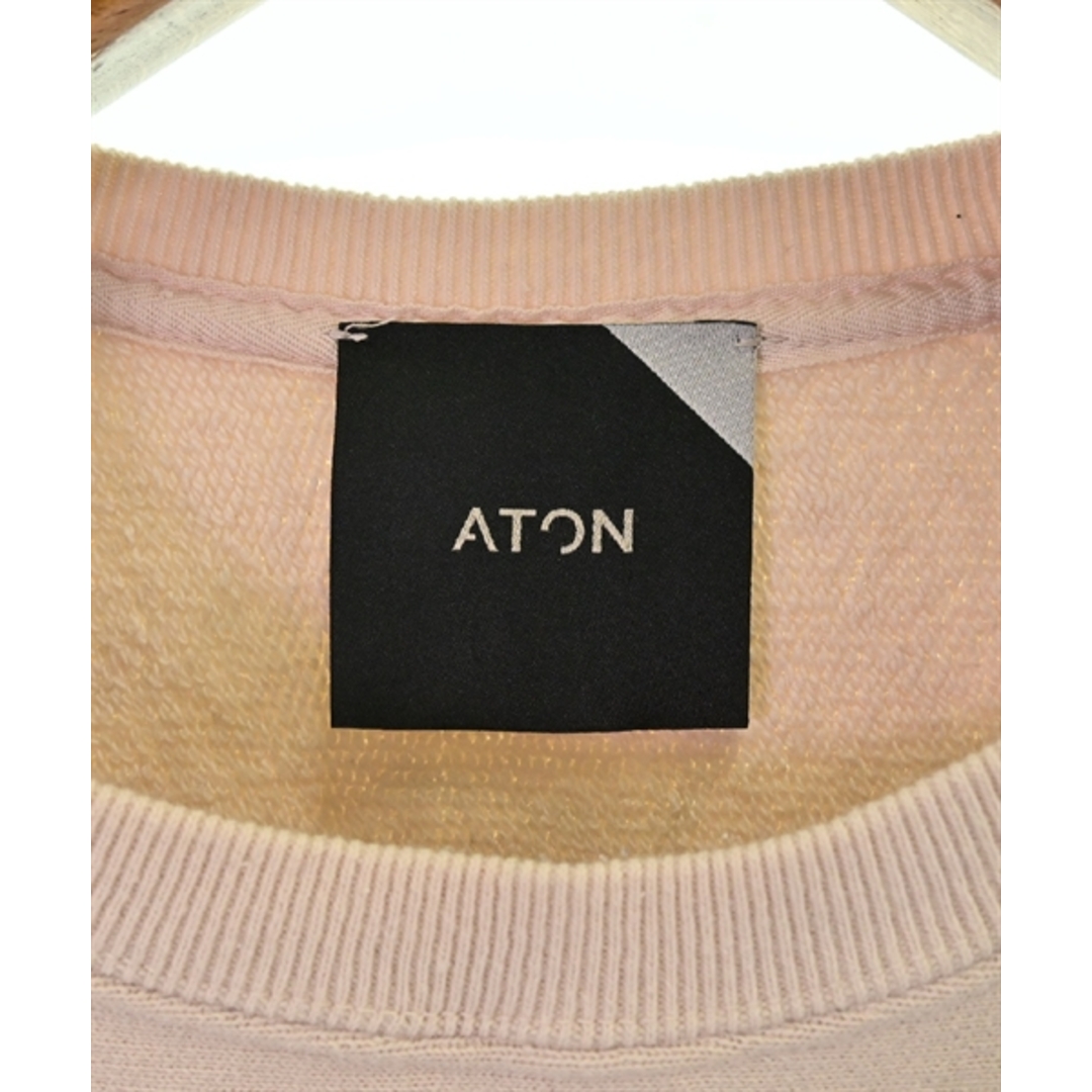 ATON(エイトン)のATON エイトン スウェット 2(M位) ピンクベージュ 【古着】【中古】 レディースのトップス(トレーナー/スウェット)の商品写真