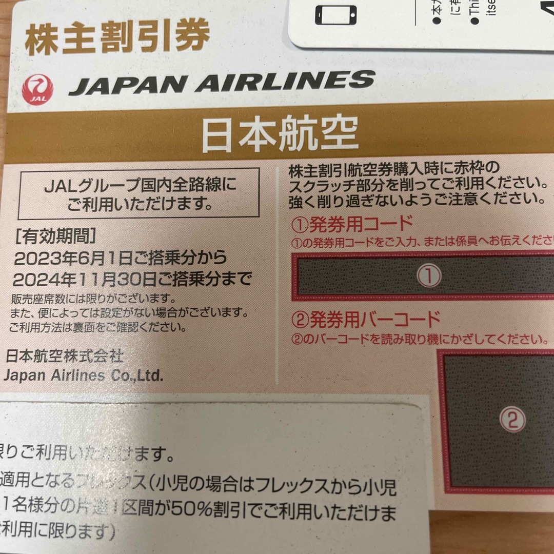 JAL株主優待 チケットの優待券/割引券(その他)の商品写真