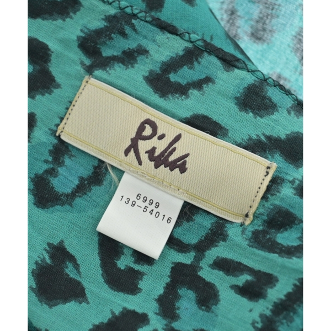 Rika リカ ストール - 緑x黒(豹柄) 【古着】【中古】 レディースのファッション小物(ストール/パシュミナ)の商品写真