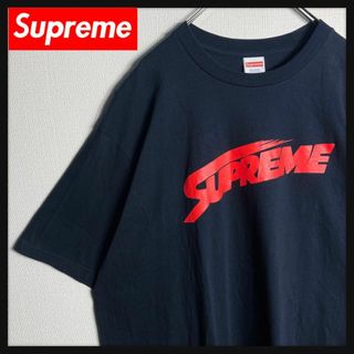 シュプリーム(Supreme)の【美品】シュプリーム　ビッグロゴ入り定番カラーTシャツ　希少XLサイズ　紺(Tシャツ/カットソー(半袖/袖なし))