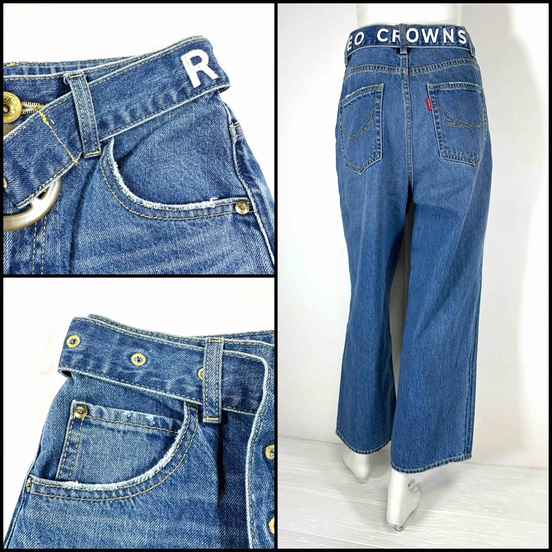 RODEO CROWNS(ロデオクラウンズ)のRODEO CROWNS ロデオ クラウンズ ワイドデニム Sサイズ 64cm レディースのパンツ(デニム/ジーンズ)の商品写真