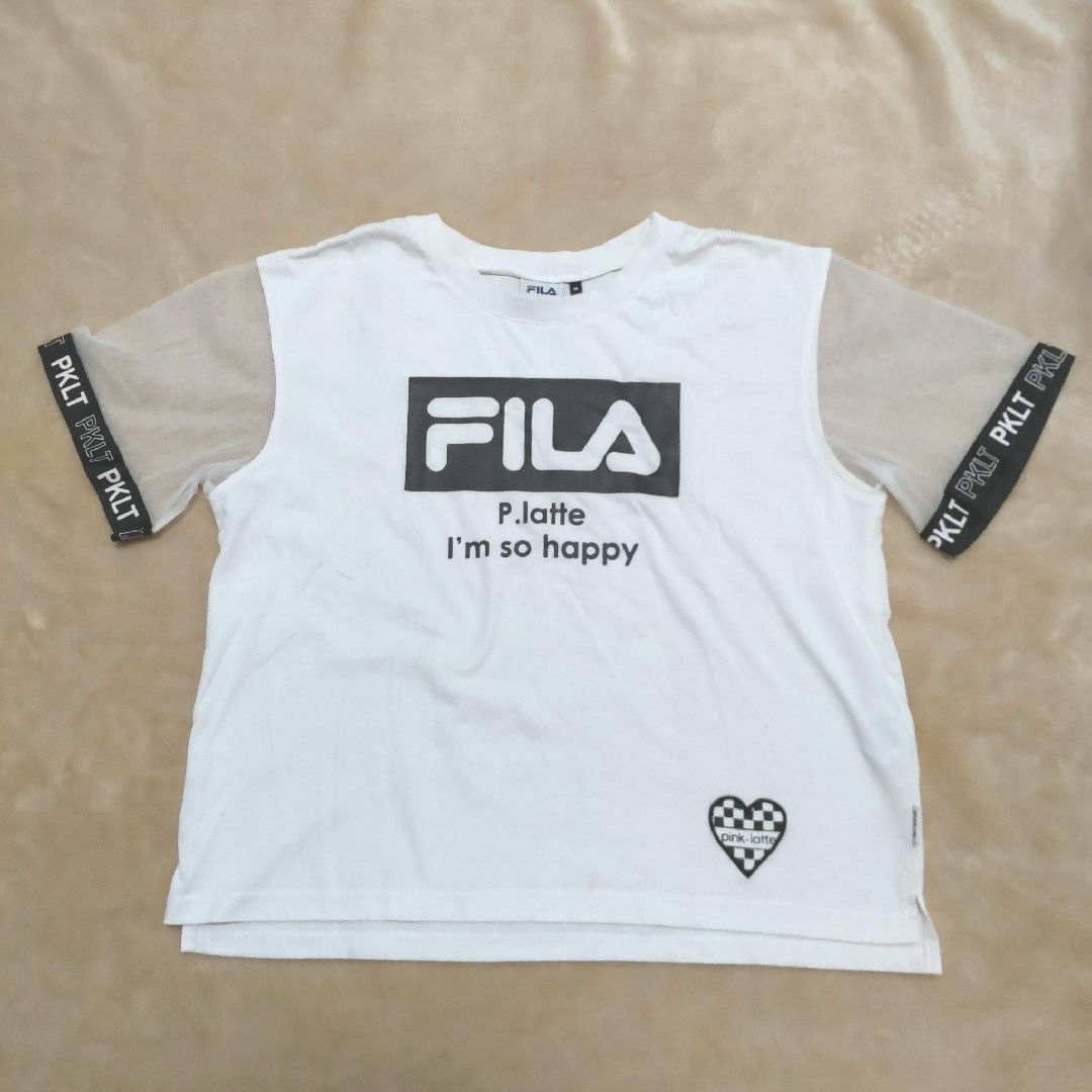 PINK-latte(ピンクラテ)のピンクラテ　FILA　Ｔシャツ　ホワイト　165　女児　キッズ キッズ/ベビー/マタニティのキッズ服女の子用(90cm~)(Tシャツ/カットソー)の商品写真