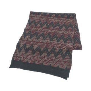 ミッソーニ(MISSONI)のMISSONI ミッソーニ マフラー - エンジx黒xベージュ(総柄) 【古着】【中古】(マフラー)