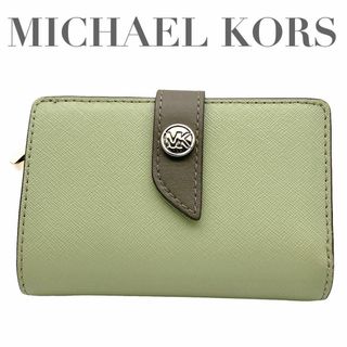 マイケルコース(Michael Kors)のマイケルコース 二つ折り財布  サークル ロゴ ライトグリーン(財布)