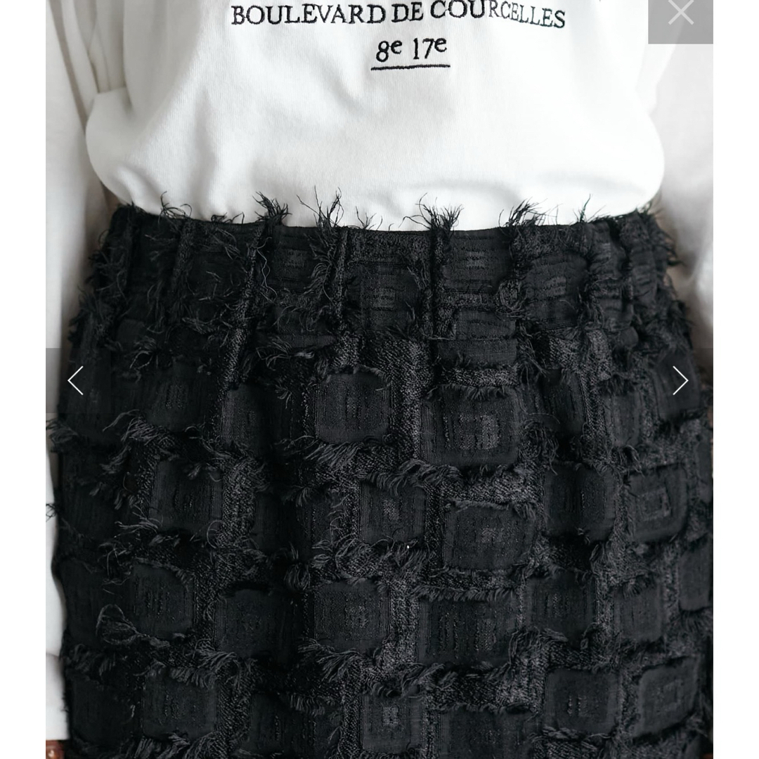 Discoat(ディスコート)の試着のみ❗️Discoat フリンジナロースカート　フリーサイズ　ブラック レディースのスカート(ロングスカート)の商品写真