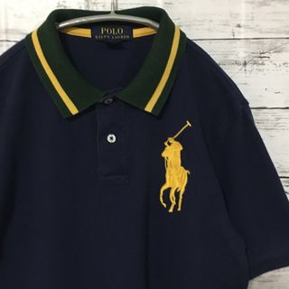 POLO RALPH LAUREN - 【人気】ポロシラルフローレン ポロシャツ レディース L デカロゴ 刺繍 古着