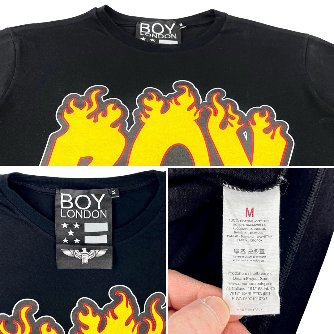 Boy London(ボーイロンドン)の中古 BOY LONDON スラッシャー風 炎 ロゴ スケートパンク Tシャツ メンズのトップス(Tシャツ/カットソー(半袖/袖なし))の商品写真