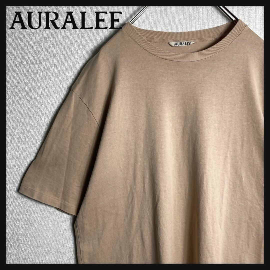 AURALEE(オーラリー)の【即完売モデル】オーラリー　無地Tシャツ　ベージュ　サイズ4 メンズのトップス(Tシャツ/カットソー(半袖/袖なし))の商品写真