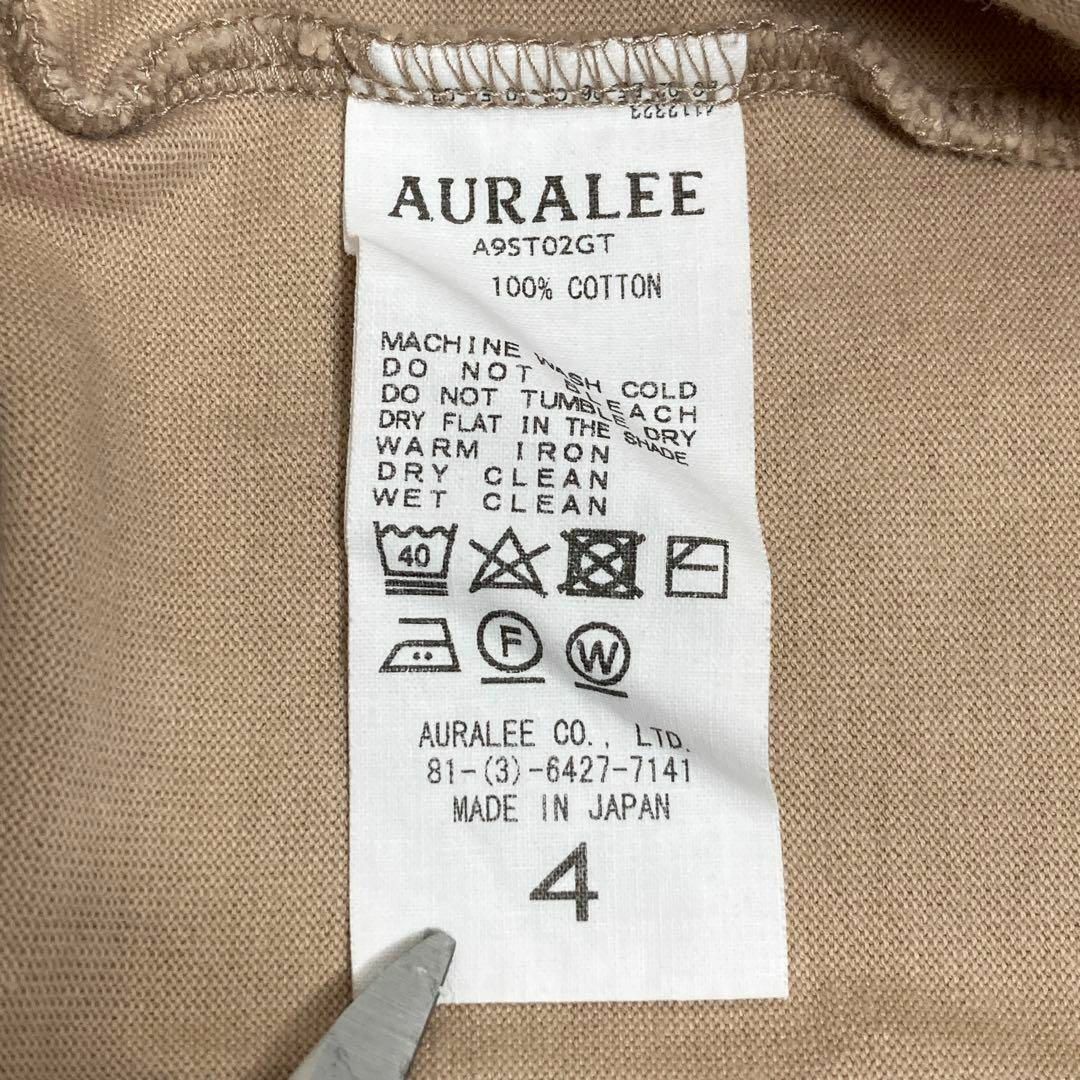 AURALEE(オーラリー)の【即完売モデル】オーラリー　無地Tシャツ　ベージュ　サイズ4 メンズのトップス(Tシャツ/カットソー(半袖/袖なし))の商品写真