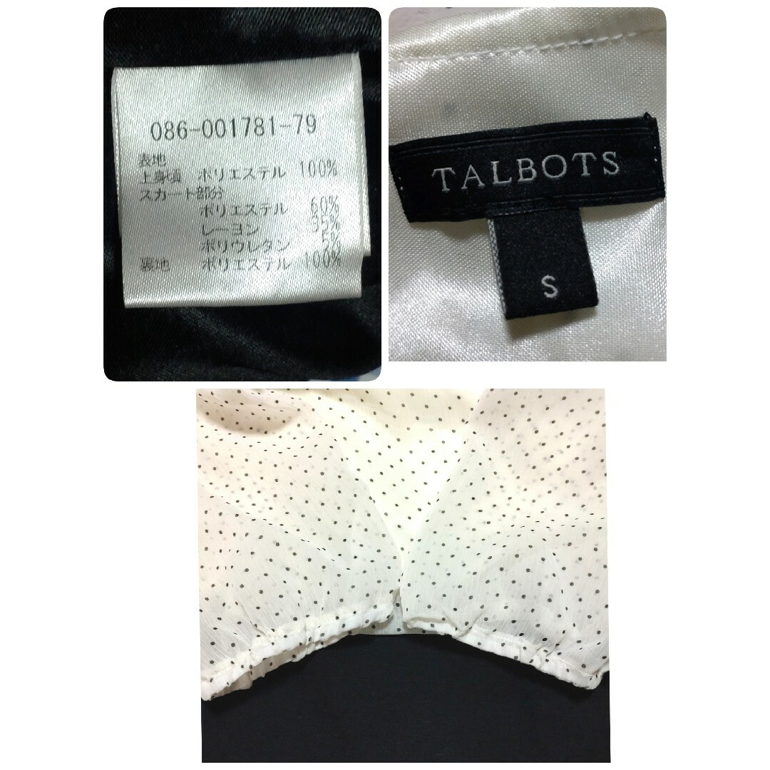 TALBOTS(タルボット)のタルボット　ドット柄シフォン切り替えワンピース　Sサイズ　フォーマル レディースのワンピース(ひざ丈ワンピース)の商品写真