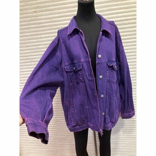 エイチアンドエム(H&M)のH&M美良品 紫染めゆったりデニムジャケット 2点以上まとめ買い値下げ(Gジャン/デニムジャケット)