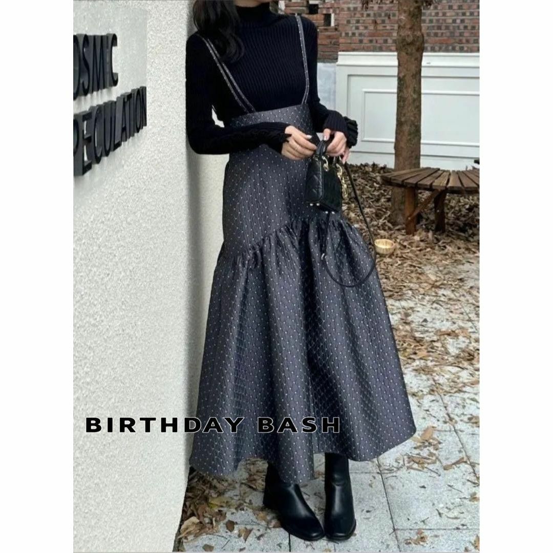 BIRTHDAY BASH(バースデーバッシュ)の美品●BIRTHDAY BASH サスペンダードットサロペットスカート レディースのスカート(その他)の商品写真