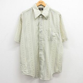 XL★古着 JCペニー 半袖 シャツ メンズ 70年代 70s 花柄 ベージュ系他 カーキ 24mar27 中古 トップス(シャツ)