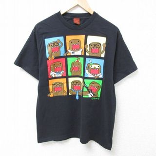 L★古着 半袖 Tシャツ メンズ NHK どーもくん コットン クルーネック 黒 ブラック 24mar27 中古