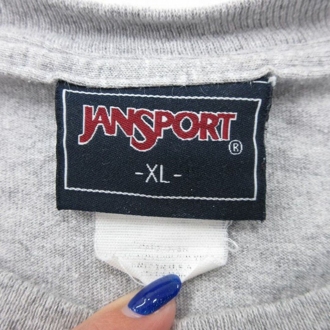 JANSPORT(ジャンスポーツ)のXL★古着 ジャンスポーツ 半袖 ビンテージ Tシャツ メンズ 00年代 00s デルタ 大学 大きいサイズ クルーネック グレー 霜降り 24mar27 中古 メンズのトップス(Tシャツ/カットソー(半袖/袖なし))の商品写真