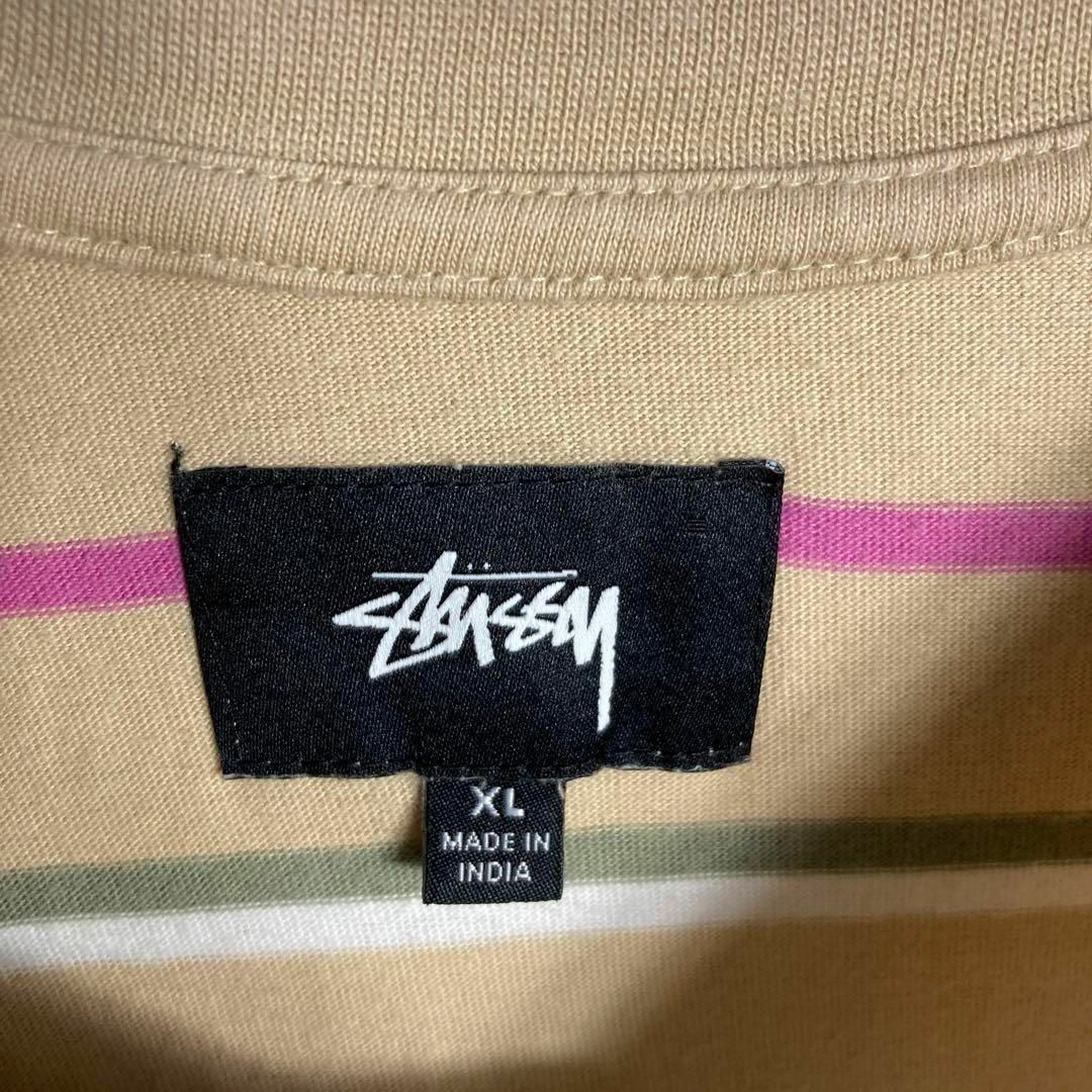 STUSSY(ステューシー)の【希少XLサイズ】ステューシー　ボーダー　Tシャツ　ストリート　人気 メンズのトップス(Tシャツ/カットソー(半袖/袖なし))の商品写真