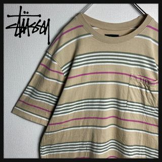 ステューシー(STUSSY)の【希少XLサイズ】ステューシー　ボーダー　Tシャツ　ストリート　人気(Tシャツ/カットソー(半袖/袖なし))