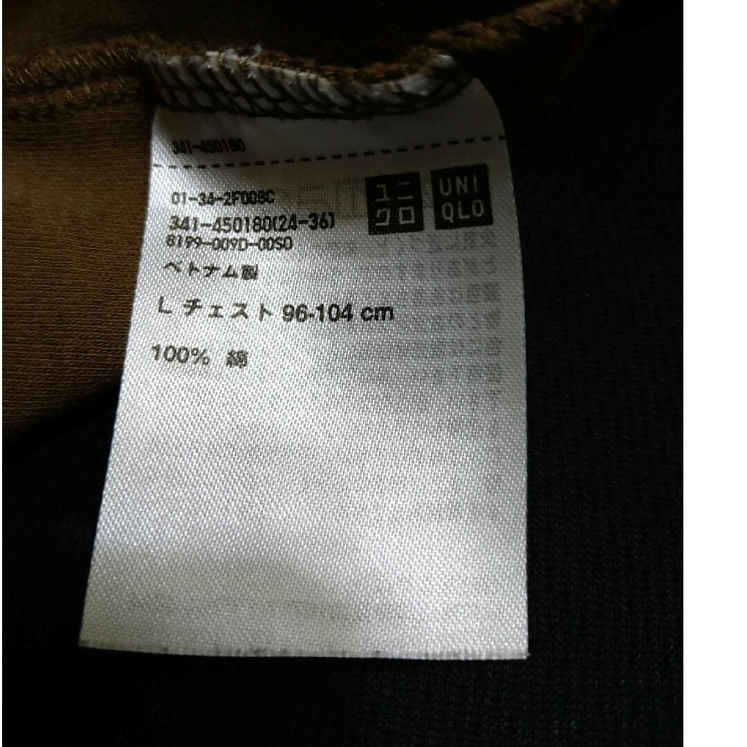 UNIQLO(ユニクロ)のユニクロ.トータルネックＴシャツ　Ｌ/Size　コットン100% メンズのトップス(Tシャツ/カットソー(半袖/袖なし))の商品写真