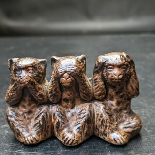 ☆b213、見ざる聞かざる言わざる　猿、三猿 置物(置物)