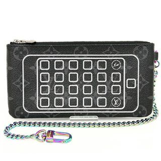 ルイヴィトン LOUIS VUITTON フラグメント コラボ iPhone ポーチ M64433 ブラック グレー レインボーカラー金具 未使用品(モバイルケース/カバー)