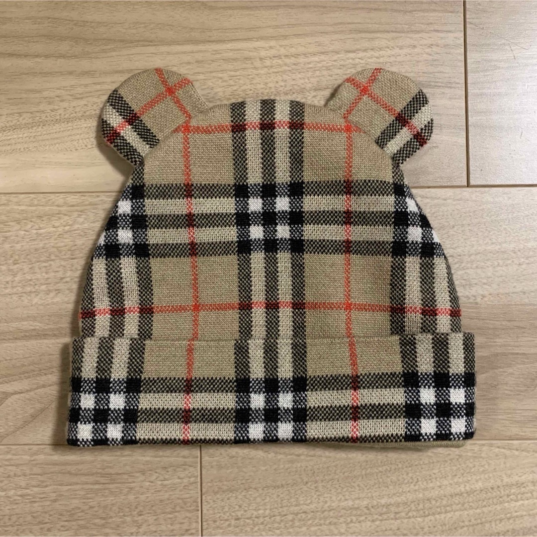 BURBERRY(バーバリー)のバーバリー　ニット帽　チェック　ウール　テディビーニー　帽子　キッズ　くま耳 キッズ/ベビー/マタニティのこども用ファッション小物(帽子)の商品写真