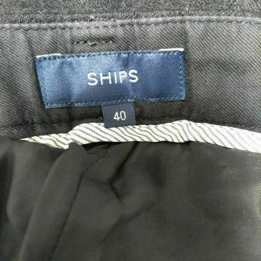 SHIPS(シップス)のSHIPS シップス アンクルパンツ ウール100％ 裏キュプラ 黒 40 レディースのパンツ(クロップドパンツ)の商品写真