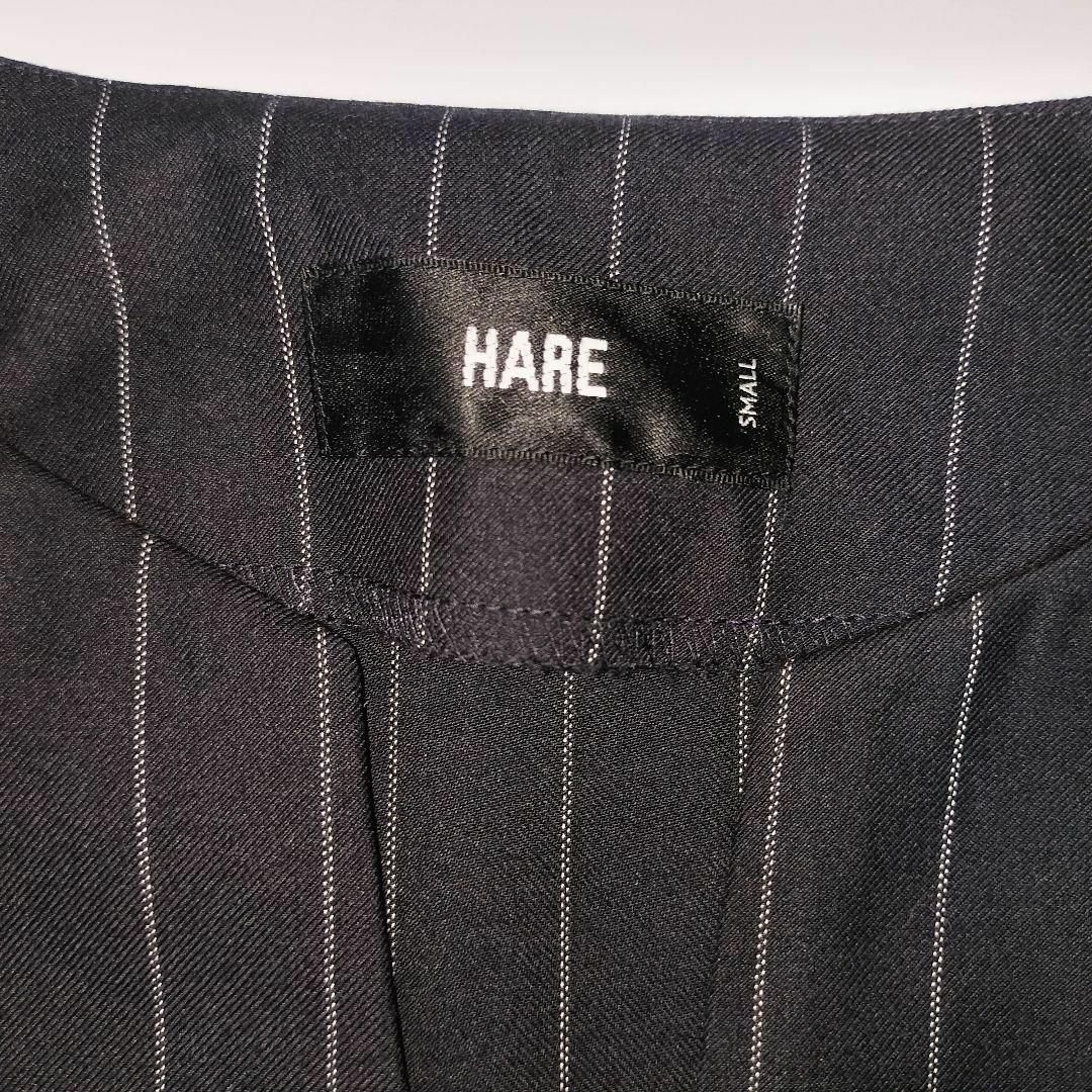 HARE(ハレ)の美品★ハレ HARE 洗える 長袖ブラウス Vネック ゆったり ストライプ 黒 レディースのトップス(シャツ/ブラウス(長袖/七分))の商品写真