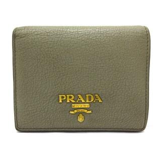 プラダ(PRADA)のPRADA(プラダ) 2つ折り財布 - ダークグレー レザー(財布)