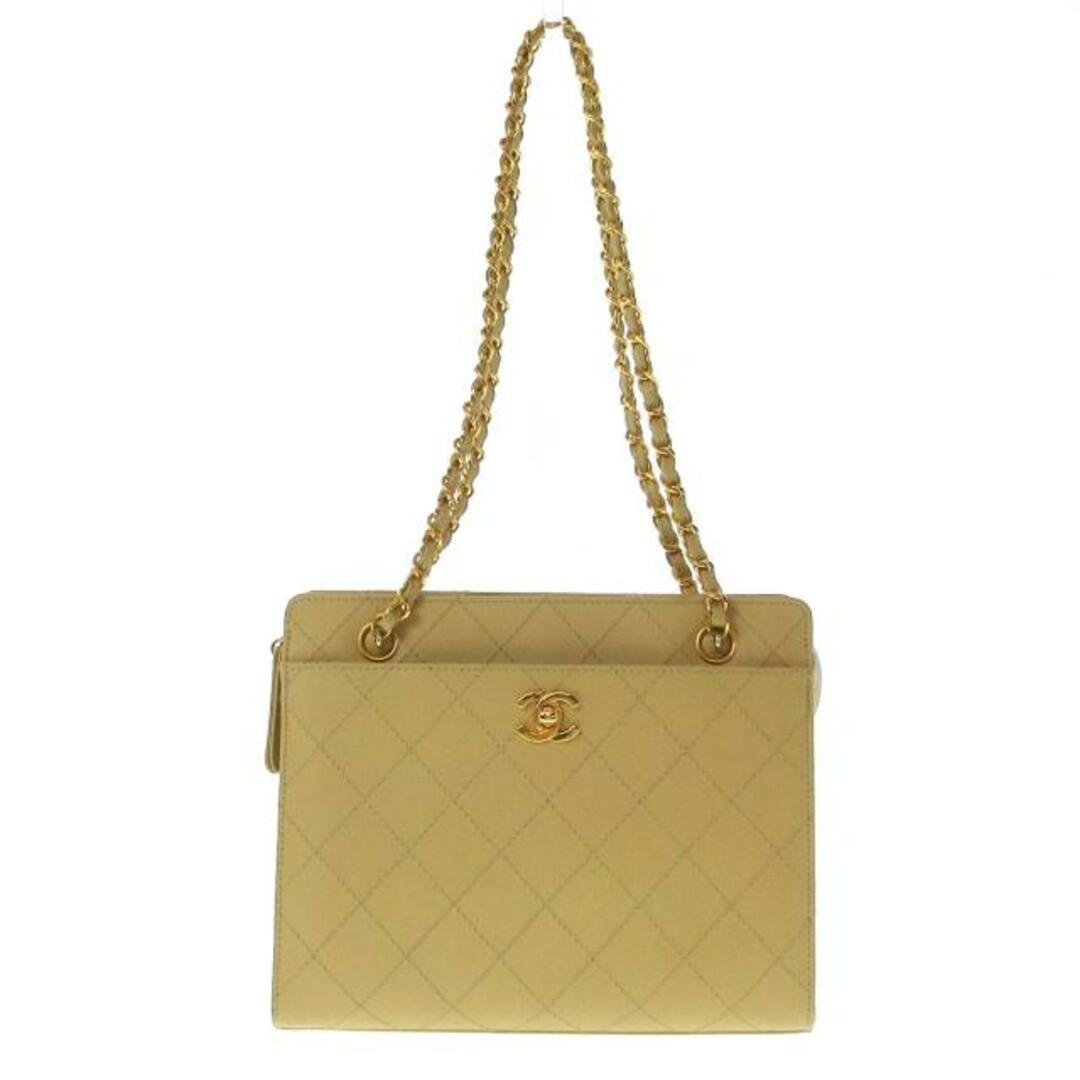 CHANEL(シャネル)のCHANEL(シャネル) ショルダーバッグ レディース マトラッセ ベージュ チェーンショルダー/ゴールド金具 キャビアスキン レディースのバッグ(ショルダーバッグ)の商品写真