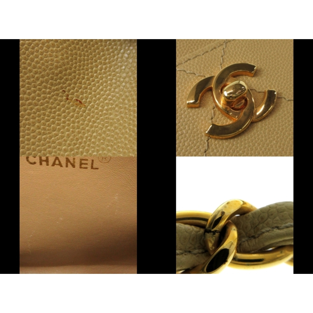 CHANEL(シャネル)のCHANEL(シャネル) ショルダーバッグ レディース マトラッセ ベージュ チェーンショルダー/ゴールド金具 キャビアスキン レディースのバッグ(ショルダーバッグ)の商品写真