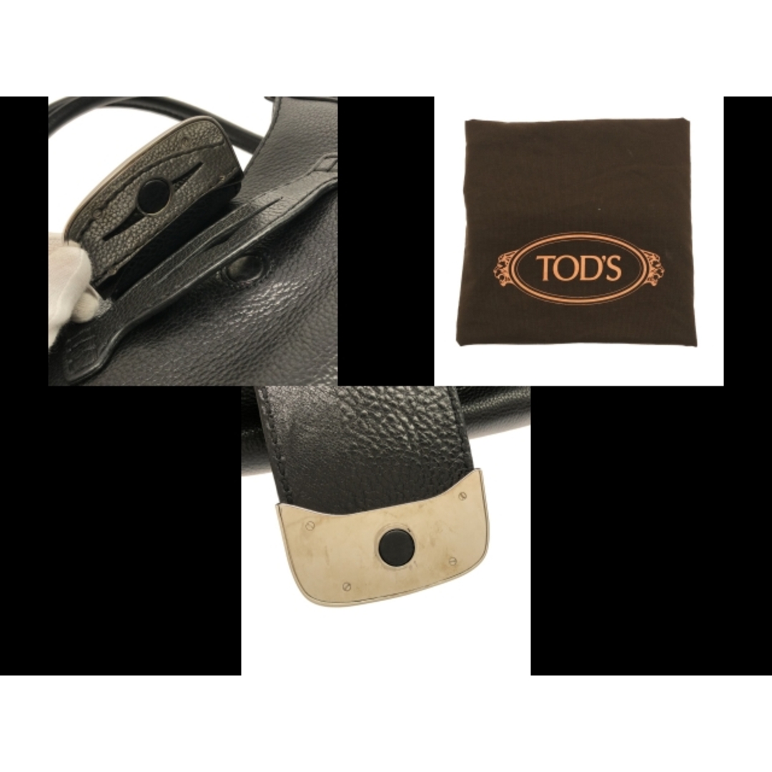 TOD'S(トッズ)のTOD'S(トッズ) トートバッグ美品  黒×シルバー レザー レディースのバッグ(トートバッグ)の商品写真