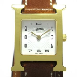 Hermes - HERMES(エルメス) 腕時計 Hウォッチ ドゥブルトゥール HH1.201 レディース SS/サンビーム文字盤/二重巻き革ベルト/C刻印 白