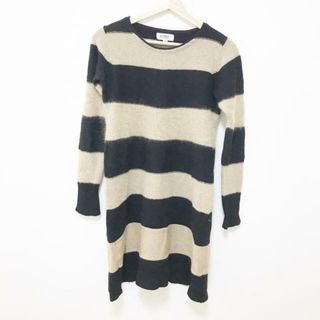 ソニアリキエル(SONIA RYKIEL)のSONIARYKIEL(ソニアリキエル) ワンピース サイズ38 M レディース - ベージュ×黒 長袖/ミニ/ボーダー(その他)