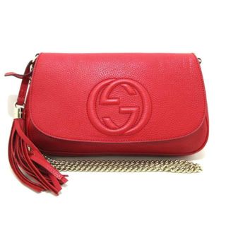 グッチ(Gucci)のGUCCI(グッチ) ショルダーバッグ ソーホー 536224 レッド チェーンショルダー レザー(ショルダーバッグ)