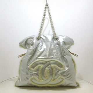 シャネル(CHANEL)のCHANEL(シャネル) ショルダーバッグ ボンボンバッグ シルバー×アイボリー シルバー金具/チェーンショルダー 化学繊維×ウール(ショルダーバッグ)