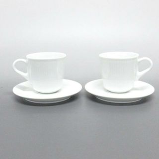 ロイヤルコペンハーゲン(ROYAL COPENHAGEN)のROYAL COPENHAGEN(ロイヤルコペンハーゲン) 食器新品同様  - 白 カップ&ソーサー×2点 陶器(その他)