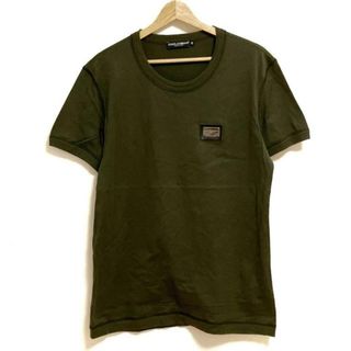 ドルチェアンドガッバーナ(DOLCE&GABBANA)のDOLCE&GABBANA(ドルチェアンドガッバーナ) 半袖Tシャツ サイズ48 M メンズ - ダークグリーン×黒(Tシャツ/カットソー(半袖/袖なし))